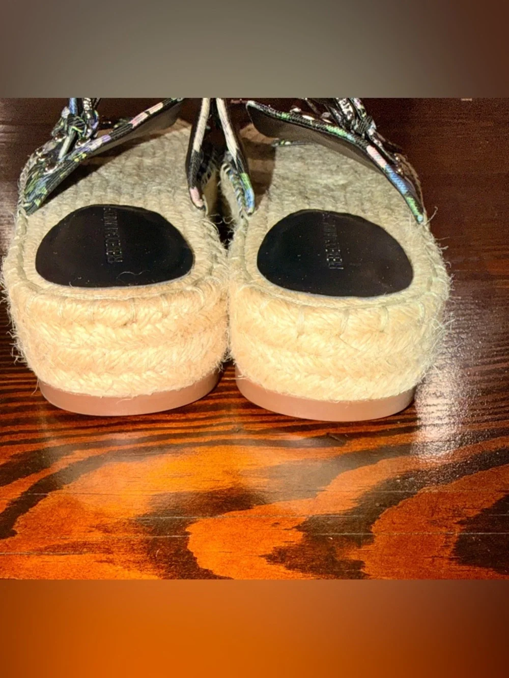 Rebecca Minkoff | Jodi Studded Espadrille Sandal - Black Flower - EUC - Size 9.5